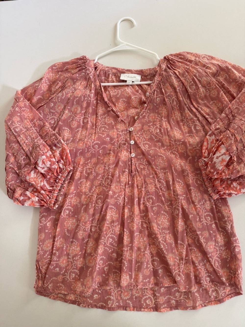Cleobella Dusty Rose Floral Peasant Tunic